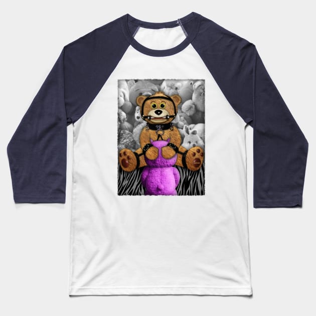 Bad Teddy (Bondage Bear) Baseball T-Shirt by Jarecrow 